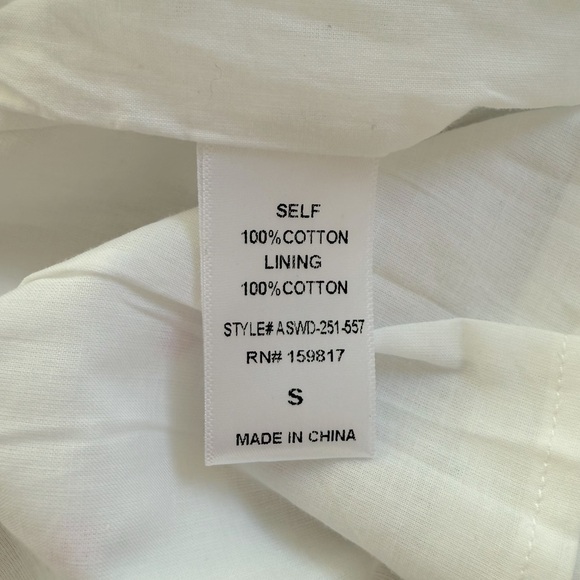 🆕 100% Cotton White Floral & Bows Coquette Corset Mini Dress - Picture 9 of 11